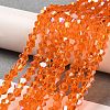 Transparent Electroplate Glass Beads Strands GLAA-F029-4mm-A11-4