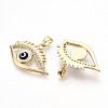 Brass Micro Pave Cubic Zirconia Pendants KK-T070-74-2