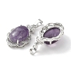 Natural Amethyst Oval Pendants G-NH0025-15P-08-2