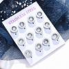 304 Stainless Steel Flat Round Stud Earrings EJEW-C099-23P-03-1