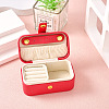 1Pc PU Imitation Leather Jewelry Box LBOX-TA0001-01D-5