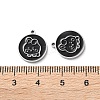 304 Stainless Steel Black Enamel Charms STAS-M102-17P-03-3