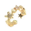 304 Stainless Steel Cubic Zirconia Cuff Open Rings for Women RJEW-Z122-02G-02-4