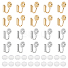 20Pcs 2 Colors Brass Clip-on Earring Converters Findings KK-BC0014-96B-1