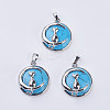 Synthetic Turquoise Kitten Pendants G-K234-D08-1