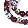 Electroplate Transparent Glass Beads Strands EGLA-N024-01A-C07-3