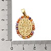 Rack Plating Brass Micro Pave Colorful Cubic Zirconia Pendants KK-G488-14G-3