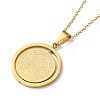 304 Stainless Steel Rotatable Saint Benedict Medal Pendant Necklaces for Women NJEW-G187-01G-2