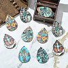 30pPcs 6 Colors Printed Cross Wood Big Pendants WOOD-YW0001-43-3