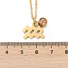 304 Stainless Steel Glass Drill Birth Stone Constellation Pendant Necklaces LS-STAS-D305-08G-K-2