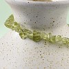 Unisex Chip Natural Peridot Beaded Stretch Bracelets BJEW-S143-51-3