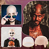 Latex Monk Cosplay Headgear Prop Adult Bald Cap for Halloween Party AJEW-WH0609-389-5