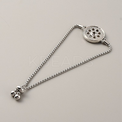 Crystal Rhinestone Interchangeable Snap Link Slider Bracelet Settings with Box Chains BJEW-WH0014-005A-1