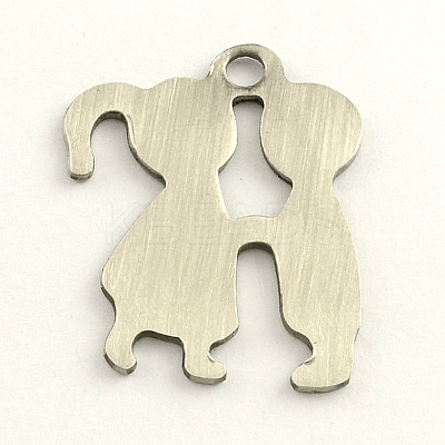 Tarnish Resistant Valentines Day Gifts Ideas 201 Stainless Steel Lover Stamping Blank Tag Pendants STAS-S031-15-1