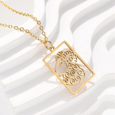 304 Stainless Steel Necklace NJEW-D330-01G-01-1