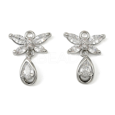 Brass Micro Pave Cubic Zirconia Pendants KK-C107-18A-P-1