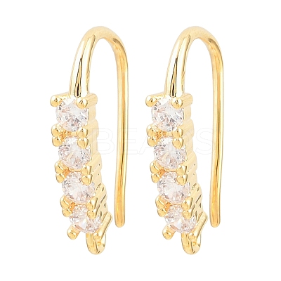 Brass Rhinestone Earring Hooks KK-C261-01C-G-1
