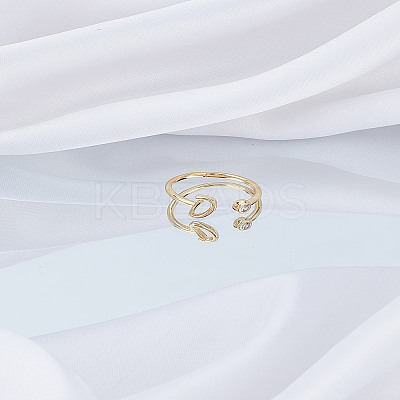 1Pc Brass Micro Pave Clear Cubic Zirconia Open Cuff Rings for Women RJEW-LP0002-37D-1