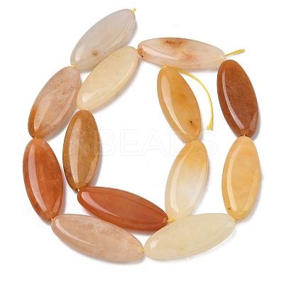 Natural Golden Silk Jade Beads Strands G-B078-E18-01-1