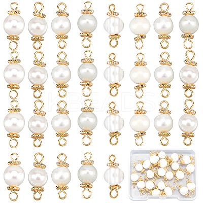 30Pcs Natural Cultured Freshwater Pearl Connector Charms PALLOY-SC00002-1