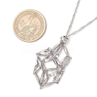 3Pcs 3 Sizes 304 Stainless Steel Macrame Pouch Empty Stone Holder Necklace Making NJEW-JN05239-1