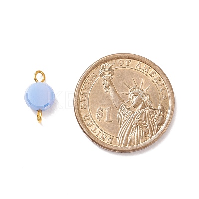 Electroplate Opaque Glass Connector Charms PALLOY-JF01537-1
