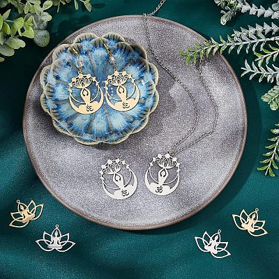 8Pcs 4 Styles 201 Stainless Steel Pendants STAS-UN0033-89-1