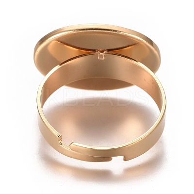 Adjustable 201 Stainless Steel Finger Rings Components STAS-I137-10G-1