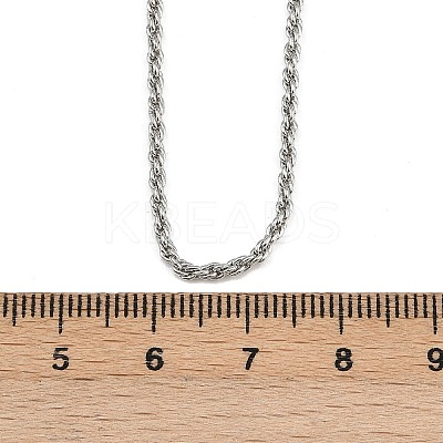 2MM Brass Rope Chain Necklaces for Women Men NJEW-G174-01P-1