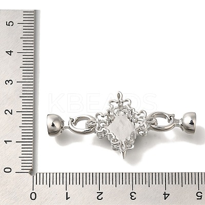 Brass & Abalone & Shell Fold Over Clasps KK-K389-131P-1