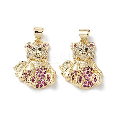 Brass Micro Pave Cubic Zirconia Pendants KK-M240-16-1