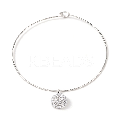 Brass with ABS Imitation Pearl Charm Necklace BJEW-Q350-05D-P-1
