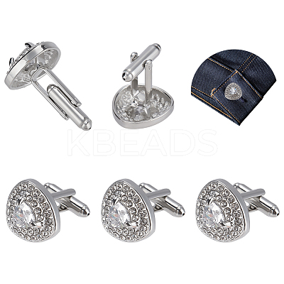 3 Pairs Alloy Compass Cufflinks FIND-FG0004-07-1