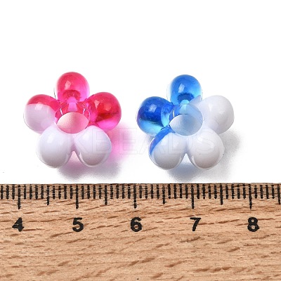 Opaque & Transparent Two Tone Acrylic European Beads AC-CBA9284-01-1