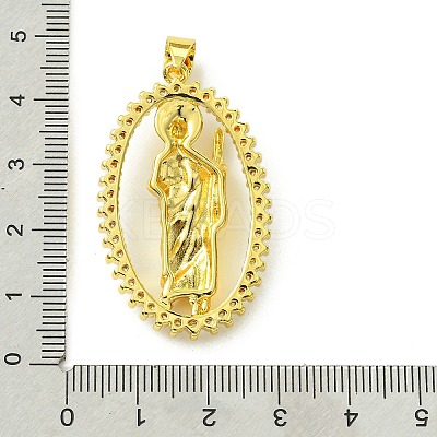 Brass Micro Pave Clear Cubic Zirconia Pendants KK-H472-42A-G-1