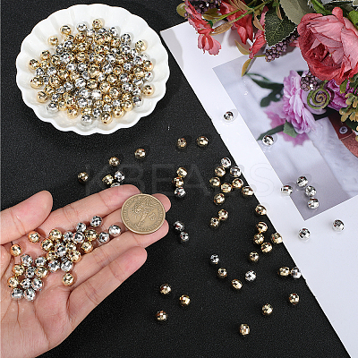 400Pcs 2 Colors CCB Plastic Beads CCB-PA0001-15-1