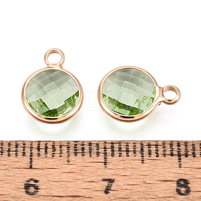 Golden Tone Brass Glass Charms GLAA-ZX008-24K-G-1