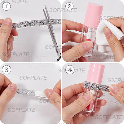 5 Yards Self Adhesive Resin Rhinestone Tape DIY-SP0002-49D-1