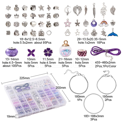 European Bracelets Necklaces Making Kits DIY-YW0004-91C-1