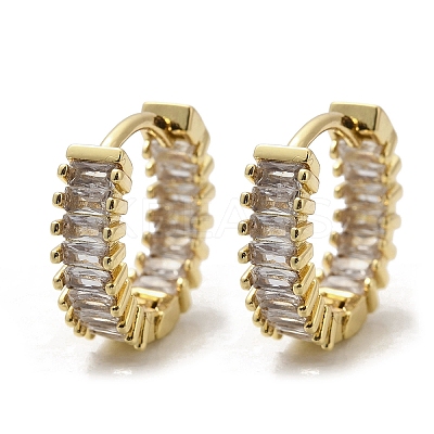 Brass Micro Pave Cubic Zirconia Hoop Earrings EJEW-M082-11G-1