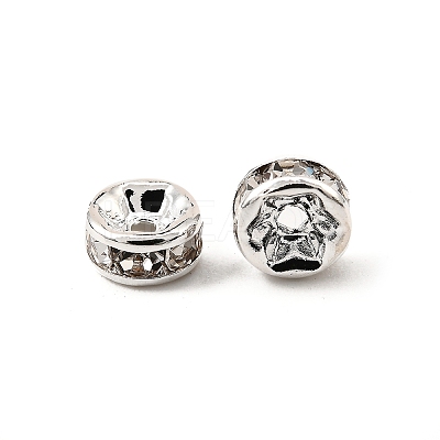 Brass Rhinestone Spacer Beads RB-A014-Z6mm-01S-NF-1