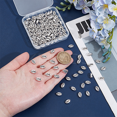 120Pcs Mens Valentines Day Gift Idea Tibetan Style Alloy Beads TIBEB-PH0005-39-1