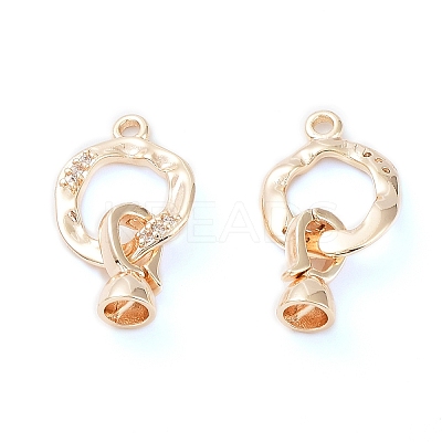 Rack Plating Brass Fold Over Clasps KK-A183-68G-1