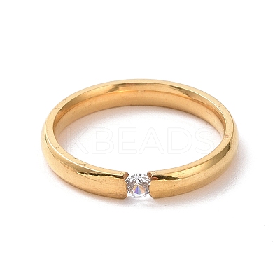 Crystal Rhinestone Simple Solitaire Ring RJEW-I089-49G-1
