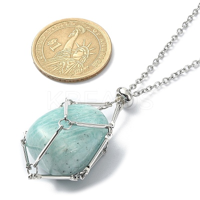 Tarnish Resistant 304 Stainless Steel Braided Macrame Pouch Empty Stone Holder for Pendant Necklace Making NJEW-TA00078-1