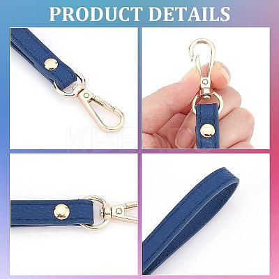 12Pcs 12 Colors PU Leather Wrist Strap Keychains KEYC-CA0001-19-1