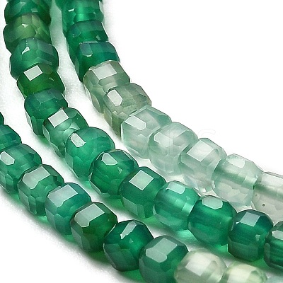 Natural Dyed & Heated Green Onyx Agate Beads Strands G-Q002-C02-01-1