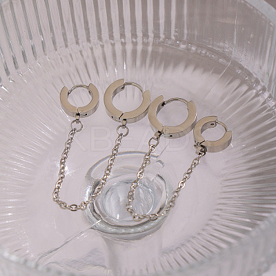 304 Stainless Steel Double Hoop Earrings LS-MR5032-1