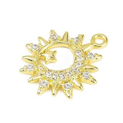 Brass Micro Pave Clear Cubic Zirconia Pendants KK-L238-17G-1
