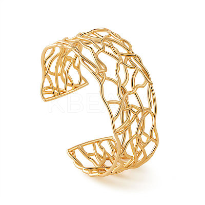 Vine 304 Stainless Steel Hollow Cuff Bangles for Women WG6CBB4-01-1